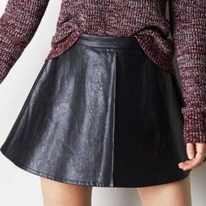 AE Vegan Faux Leather Mini Skater Skirt